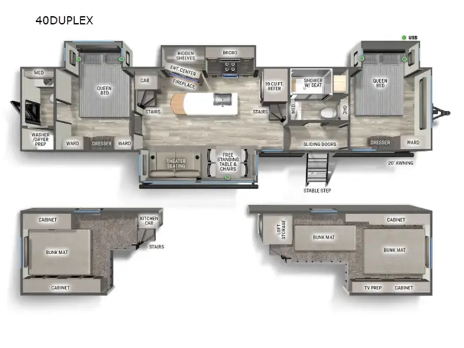 NEW 2024 FOREST RIVER RV SANDPIPER DESTINATION TRAILERS 40DUPLEX